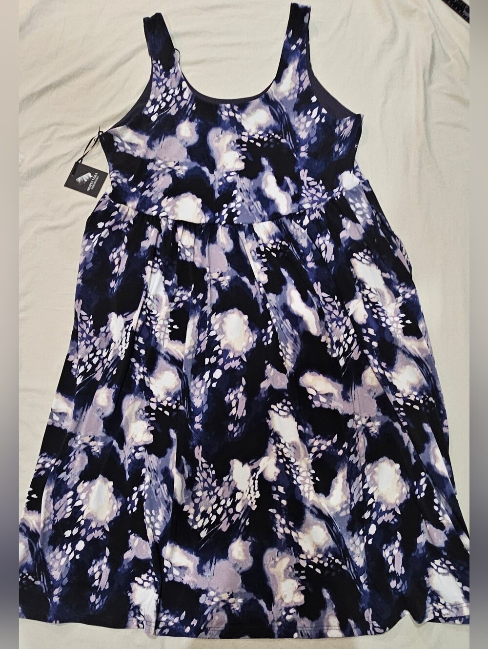 Simply Vera Vera Wang Navy and Lavender Floral Sundress for Womens Plus XXL